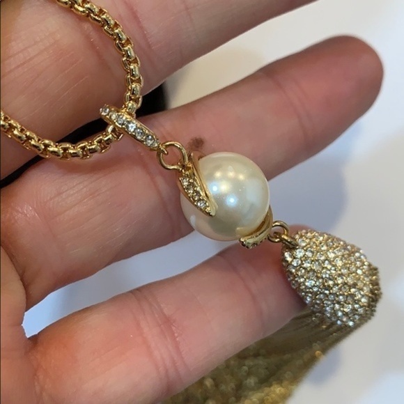 Laura Van luxury designer gold long tassel pearl - Picture 2 of 8